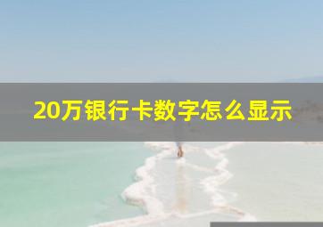 20万银行卡数字怎么显示