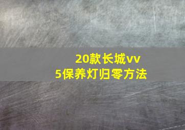 20款长城vv5保养灯归零方法