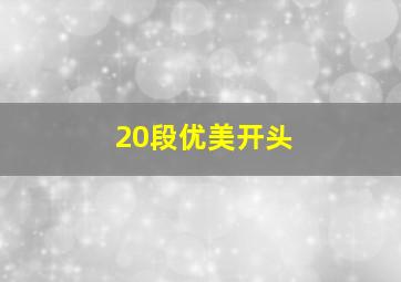 20段优美开头