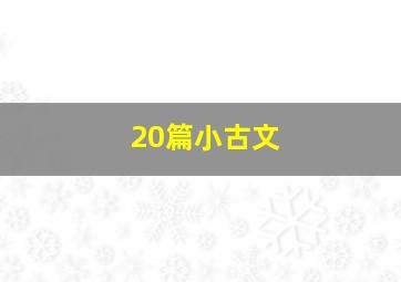 20篇小古文