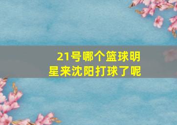 21号哪个篮球明星来沈阳打球了呢