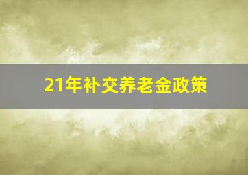 21年补交养老金政策