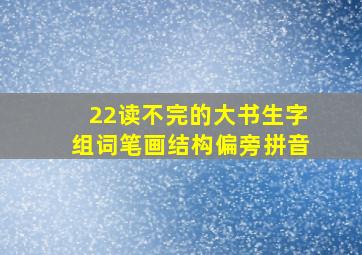 22读不完的大书生字组词笔画结构偏旁拼音