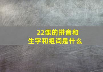 22课的拼音和生字和组词是什么