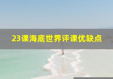 23课海底世界评课优缺点