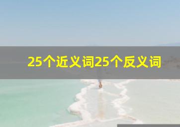 25个近义词25个反义词