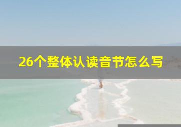 26个整体认读音节怎么写