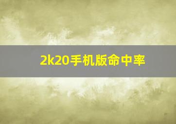 2k20手机版命中率