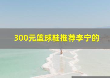 300元篮球鞋推荐李宁的