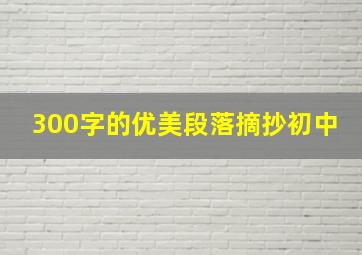 300字的优美段落摘抄初中