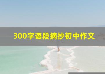 300字语段摘抄初中作文