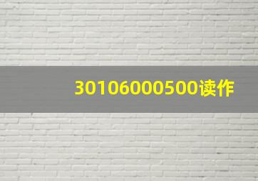 30106000500读作