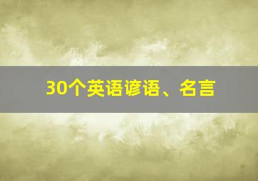 30个英语谚语、名言