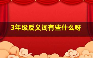 3年级反义词有些什么呀