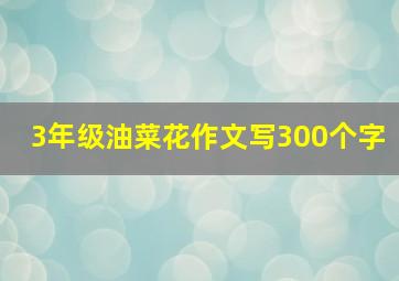 3年级油菜花作文写300个字