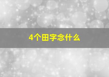 4个田字念什么