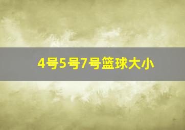 4号5号7号篮球大小