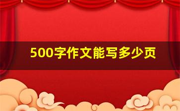 500字作文能写多少页