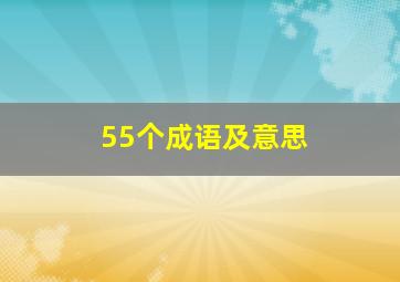 55个成语及意思