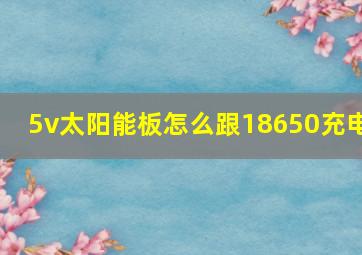 5v太阳能板怎么跟18650充电