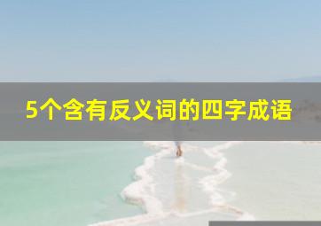 5个含有反义词的四字成语