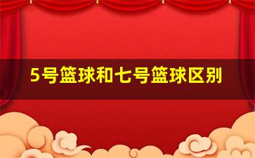 5号篮球和七号篮球区别