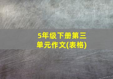 5年级下册第三单元作文(表格)