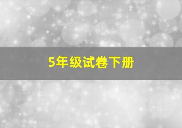 5年级试卷下册