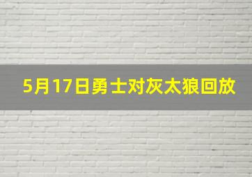 5月17日勇士对灰太狼回放