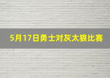 5月17日勇士对灰太狼比赛