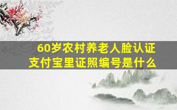 60岁农村养老人脸认证支付宝里证照编号是什么