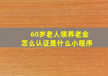 60岁老人领养老金怎么认证是什么小程序