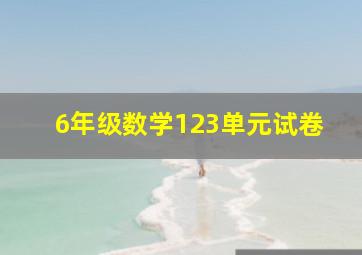 6年级数学123单元试卷