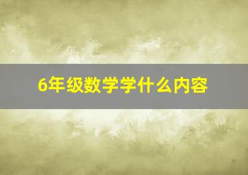 6年级数学学什么内容