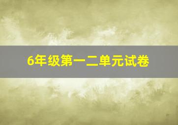 6年级第一二单元试卷