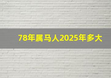 78年属马人2025年多大