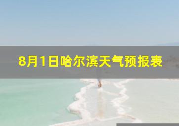 8月1日哈尔滨天气预报表