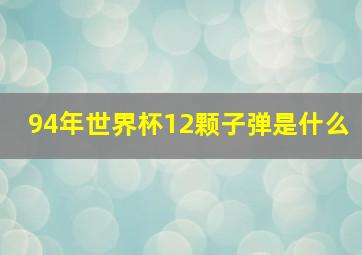 94年世界杯12颗子弹是什么