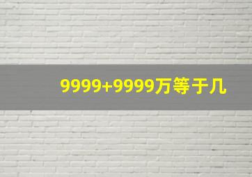 9999+9999万等于几