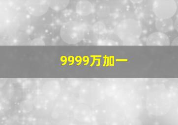 9999万加一