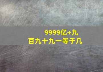 9999亿+九百九十九一等于几