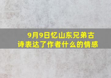 9月9日忆山东兄弟古诗表达了作者什么的情感