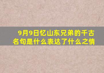 9月9日忆山东兄弟的千古名句是什么表达了什么之情