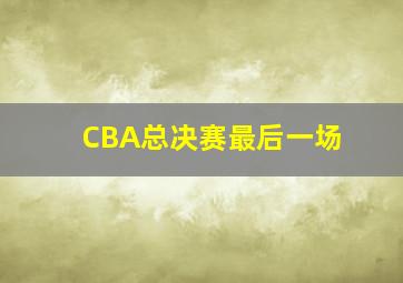 CBA总决赛最后一场