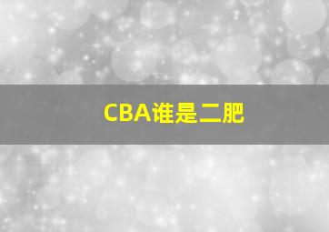 CBA谁是二肥