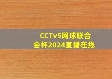 CCTv5网球联合会杯2024直播在线