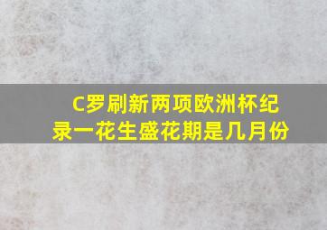 C罗刷新两项欧洲杯纪录一花生盛花期是几月份