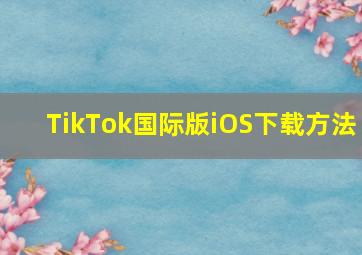 TikTok国际版iOS下载方法