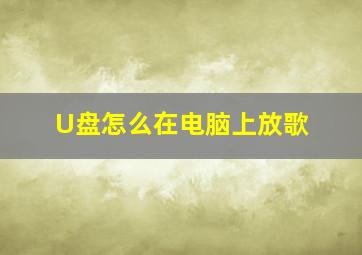 U盘怎么在电脑上放歌