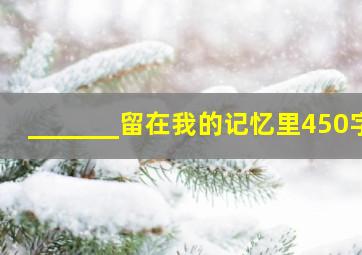 _______留在我的记忆里450字